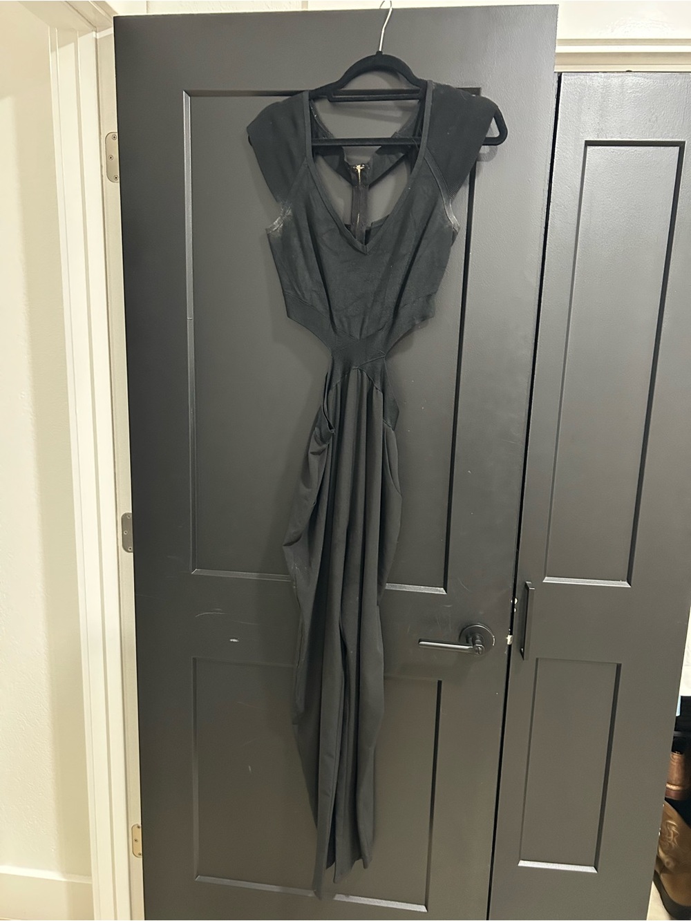 Bebe black jumpsuit with cutouts